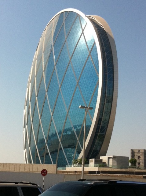 Aldar’s disc-shaped headquarters in Abu Dhabi