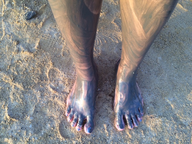 Mud on feet