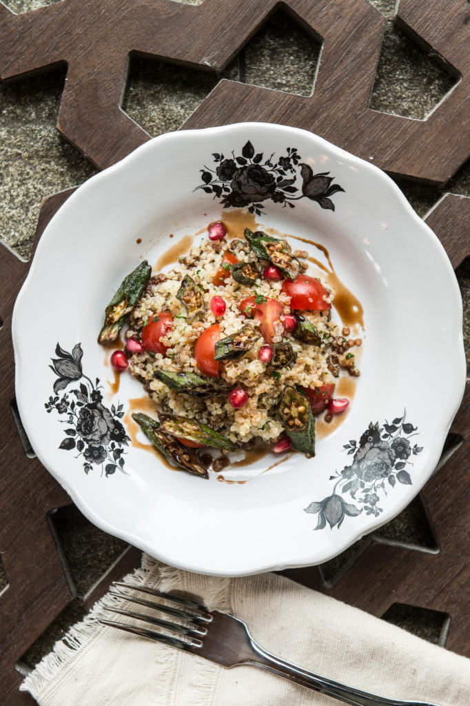 Ramadan: Quinoa, okra and pomegranate molasses salad